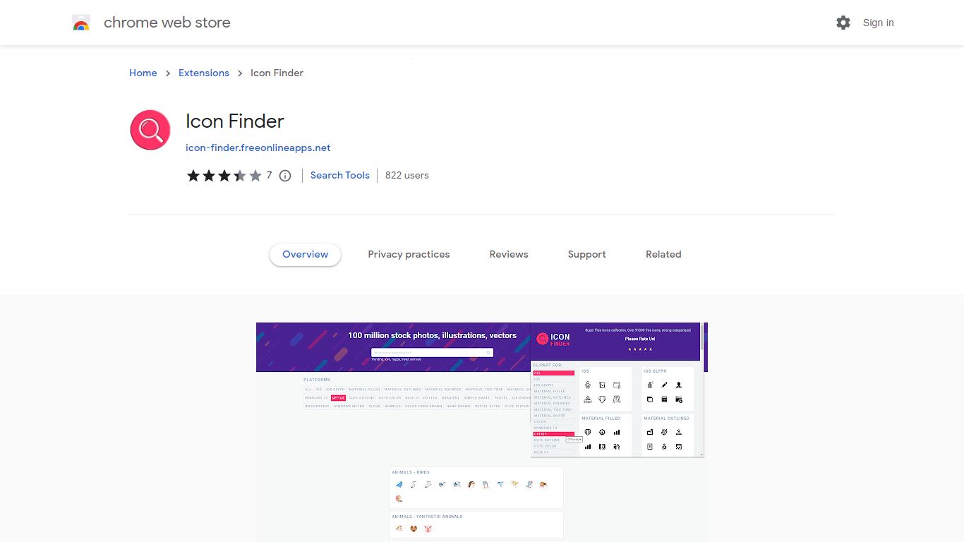 Icon Finder - Chrome Web Store - Google Chrome